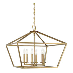 Townsend 6-Light Foyer Lantern, Warm Brass