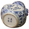 Chinese Blue White Porcelain Floral Scroll Graphic Small Vase Hws1122