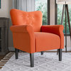 High Wingback Linen Armchair, Orange