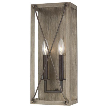 Sea Gull Lighting Thornwood 4126302-872 Two Light Wall, Bath Sconce-Washed Pine