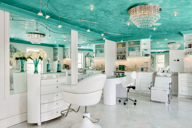 Powder room - eclectic powder room idea in Portland Maine