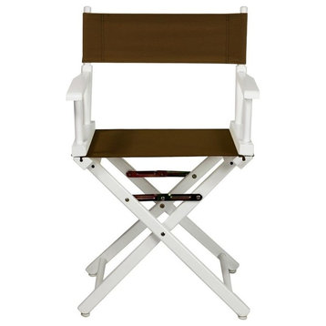 018" Director's Chair White Frame-Brown Canvas