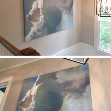 Installation of painting entitled Thunderhead