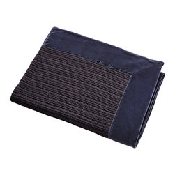 Chenille and Velvet Trim Throw - Throws