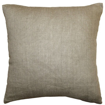 Pillow Decor - Tuscany Linen Natural 17 Throw Pillow, 20x20