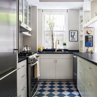 Tile Floor With White Cabinets Houzz