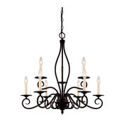 Nine Light English Bronze Up Chandelier