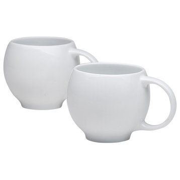 Glossy White Eva Teacups, Set of 4