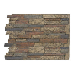 141-36-BRIGHTON FAUX WIDE STACKED STONE WALL PANELS - 36"H - Wall Panels