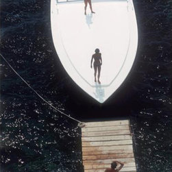 Slim Aarons, Speedboat Landing, 1973 (Porto Ercole, Italy) - Artwork