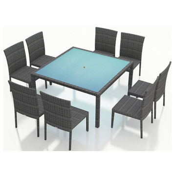 District 9 Piece Square Dining Set, No Cushions
