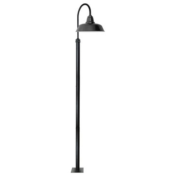 Cocoweb 10" Farmhouse LED Street Lamp in Black With 11' Tall Post