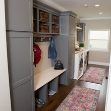 Mudroom dark cabinets