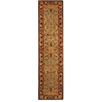 Safavieh Heritage Collection HG794 Rug, Light Blue/Red, 2'3" X 14'