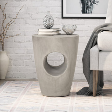 Zayd Indoor Lightweight Concrete Accent Side Table