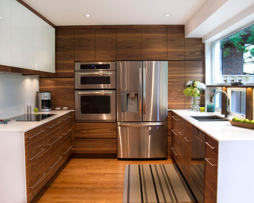 Modern Walnut Kitchen Cabinets | Houzz