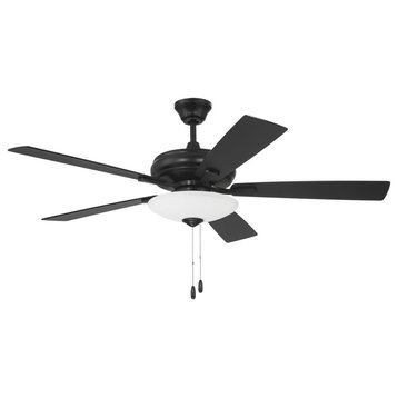 Eos 3 Light 52 in. Indoor Ceiling Fan, Flat Black, Flat Black/Greywood
