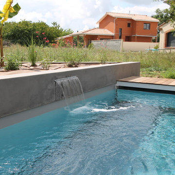 Création d'un jardin avec piscine utilisable la nuit