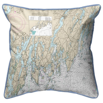 Betsy Drake Southport - Pemaquid, ME Nautical Map - Light Blue Cord Small Corde