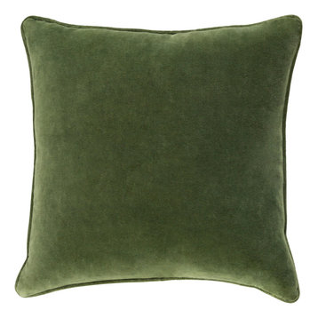 Safflower SAFF-7193 Pillow Cover, Grass Green, 18"x18", Down Fill