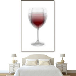 Red Wine Glass Overlay Art - Mixed Media Art