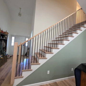 Stair Upgrade & Modern Metal and Wood Railings Installed