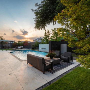 Swimming Pool Landscaping in Modern Preston Hollow