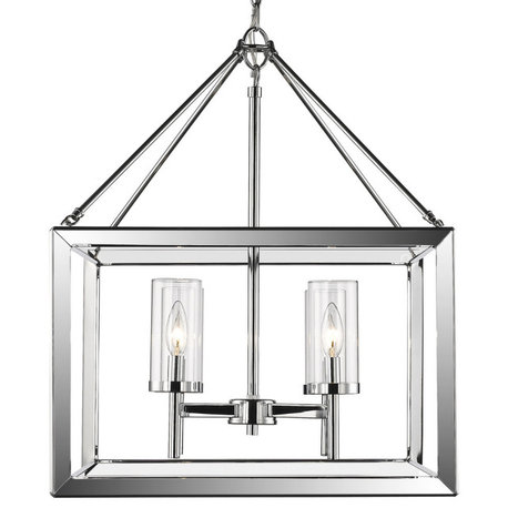 Smyth 4-Light Chandelier, Chrome With Clear Glass