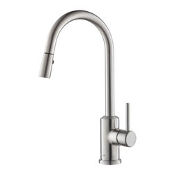 RIVUSS - Brunei FKPD 200 Single Lever Brass Pull-Down Kitchen Faucet, Brushed Nickel - Kitchen Faucets