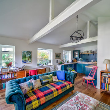 Eclectic garage-to-living-room conversion: The "Green Room"
