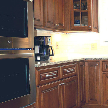 Cherry Raised Panel Kitchen Cabinets & Island