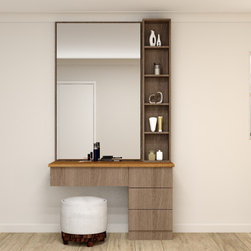 Fitted Dressing Unit in Brown Orlean Oak Dijon Walnut by Inspired Elements - Dressing Tables