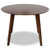 Piper Mid Century Modern Style Solid Wood Walnut 43" Round Dining Table