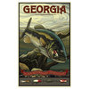 Paul A. Lanquist Georgia Bass Fishing Art Print, 12"x18"