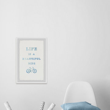 "Life Is a Beautiful Ride - Bicycle" Framed Painting Print