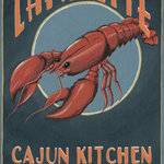 Marmont Hill Inc. - "Lafayette" Painting Print on Wrapped Canvas, 24x36 - Show all that Lafayette, Indiana has to offer with this printed ad for Canjun Kitchen that serves lobster, shrimp, and more. Perfect for sun rooms and kitchens. Proudly made in the USA, this piece is printed on canvas before it's stretched over non-warping wooden bars for a gallery-wrapped look. With wall-mounting hooks included, this artful accent is ready to hang up as soon as it reaches your front door.