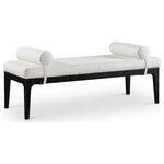Meridian Furniture - Priscilla Upholstered Bench, Cream, Linen Textured Fabric, Black Finish - Indulge in the allure of the Cream Linen Textured Fabric Priscilla Bench by Meridian Furniture. Its captivating design and luxurious Cream Linen Textured Fabric elevate any space with effortless elegance. Crafted with precision and durability in mind, this stunning piece becomes the focal point of gatherings, fostering moments of connection and warmth. Embrace sophistication and style with the Priscilla Bench, a testament to exquisite taste and timeless beauty.