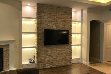 Wood Fireplace, Media Wall & General Remodel