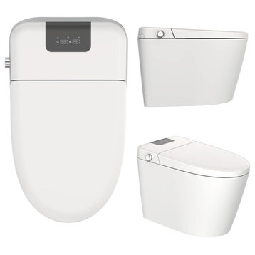 Smart Elongated Bidet Toilet with Remote, Auto Flush & Nightlight
