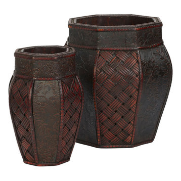 Design and Weave Panel Decorative Planters, Set of 2