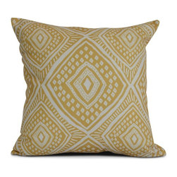 Gold Lil' Diamond Jil Geometric Print Pillow - Decorative Pillows