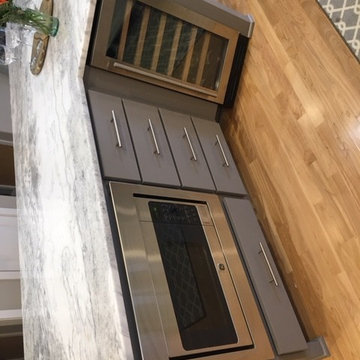 Custom island, refaced cabinetry