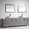 Vanity Art Vanity Set With Vessel Sink, Gray, 96", Standard Mirror