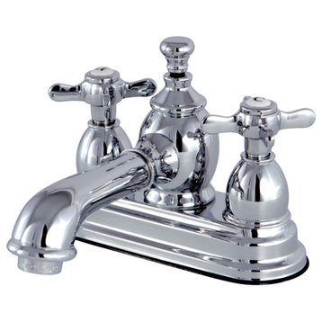 4" Centerset Bathroom Faucet WithBrass Pop-Up, Polished Chrome
