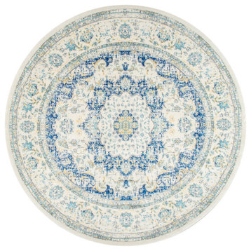 Nuloom Traditional Medallion Verona Rug, Blue 4'Round