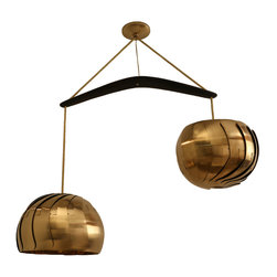 lightexture - Iris Balance Chandelier, Adjustable Lighting Fixture, Brass - Chandeliers