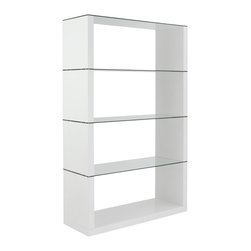 Lennox White / Clear Glass Shelving Unit - Storage And Organization