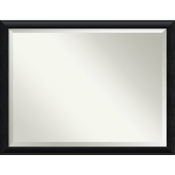 Nero Black Beveled Wood Bathroom Wall Mirror - 43.5 x 33.5 in.