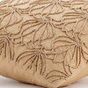 Beaded Lotus Pattern 14"x14" Taffeta Gold Decorative Pillows Cover, Gold Jardin
