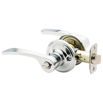 Scandinavian Style Privacy Lever, Polished Stainless